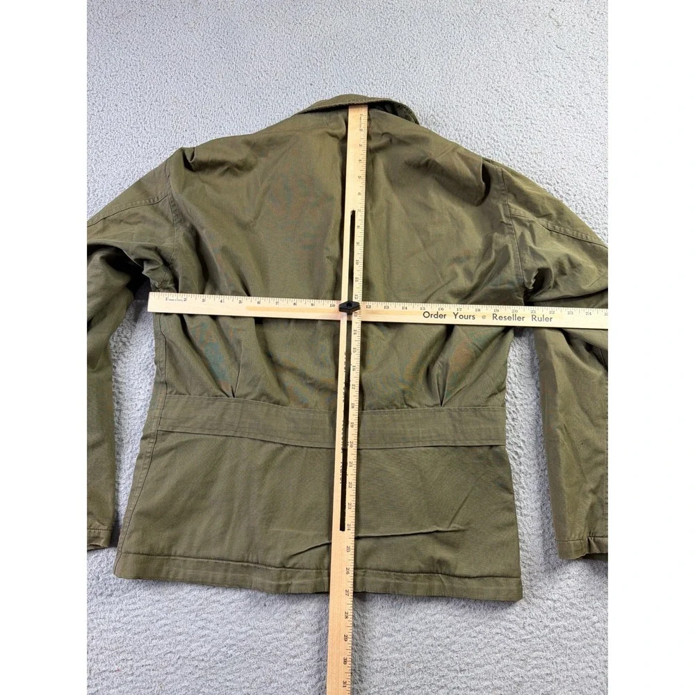 VTG WWII USN N-4 Navy Deck Jacket OD Green Talon Zip Coat Liner Stenciled Mens L